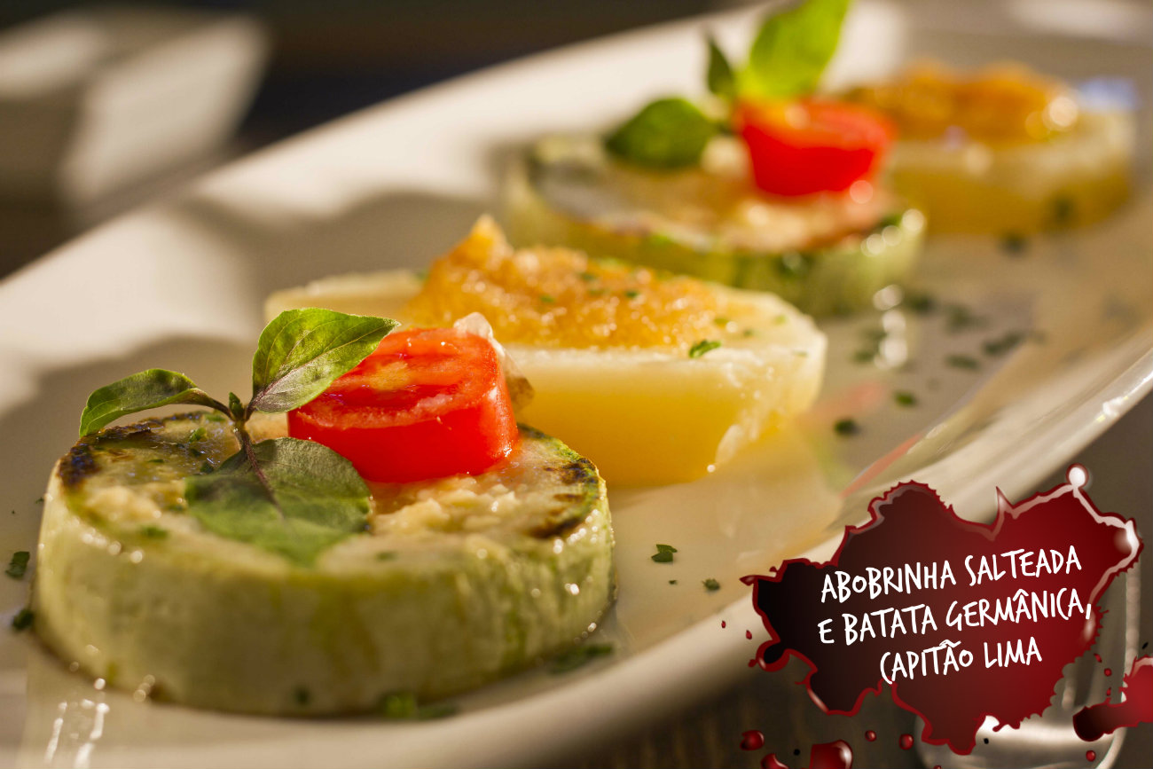 Abobrinha salteada e batata germânica